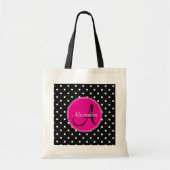 Modern poka stip monogram initiaal naampatroon tote bag (Voorkant)