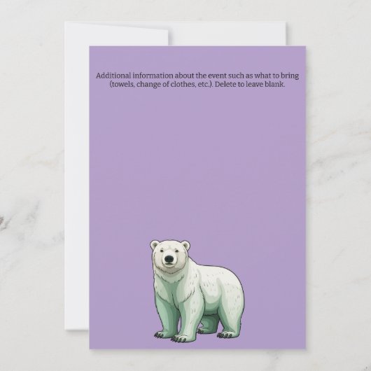 Modern Polar Beer Plunge Nieuwjaarsfeest Kaart (Achterkant)