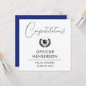 Modern Police Academy Afstuderen Gefeliciteerd Kaart (Voorkant / Achterkant in situ)