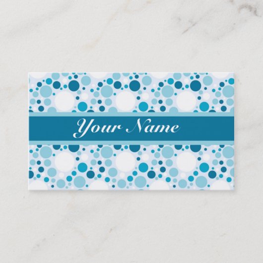 MODERN POLKA DOT BUSINESS CARD TEMPLATE VISITEKAARTJE (Voorkant)