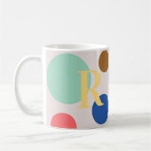 Modern polka dot monogram koffiemok (Links)