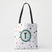 Modern Polka-Dot Monogram Ontwerp Tote Bag (Voorkant)