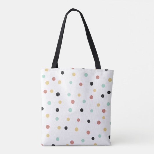 Modern Polka-Dot Monogram Ontwerp Tote Bag (Achterkant)