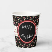 Modern Polka Dot Papieren Bekers (Achterkant)