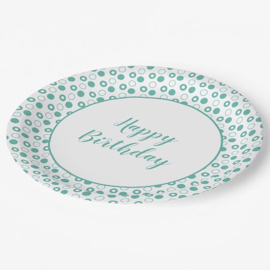 Modern Polka Dot Papieren Bordje (Gekanteld)