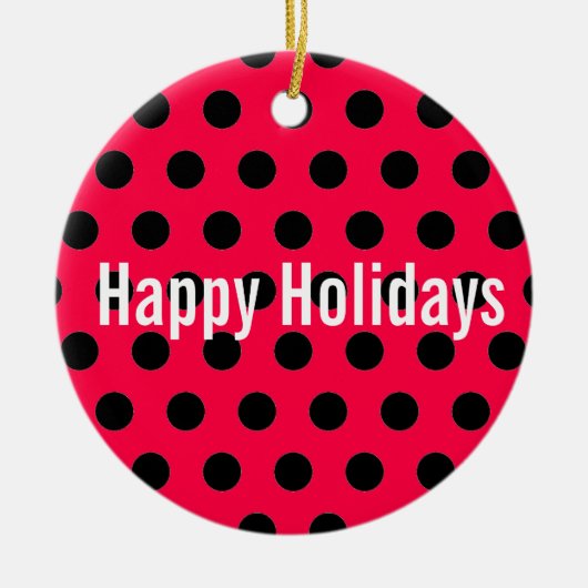 Modern Polka Dot Pattern Editable Circle Ornament (Voorkant)