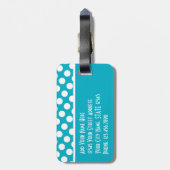 Modern Polka Dot Pattern met Adres/Telefoon Bagagelabel (Achterkant verticaal)