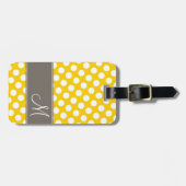 Modern Polka Dot Pattern met Monogram Bagagelabel (Voorkant horizontaal)