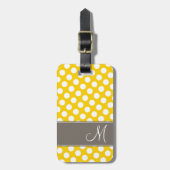 Modern Polka Dot Pattern met Monogram Bagagelabel (Voorkant verticaal)