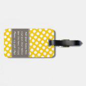 Modern Polka Dot Pattern met Monogram Bagagelabel (Achterkant horizontaal)