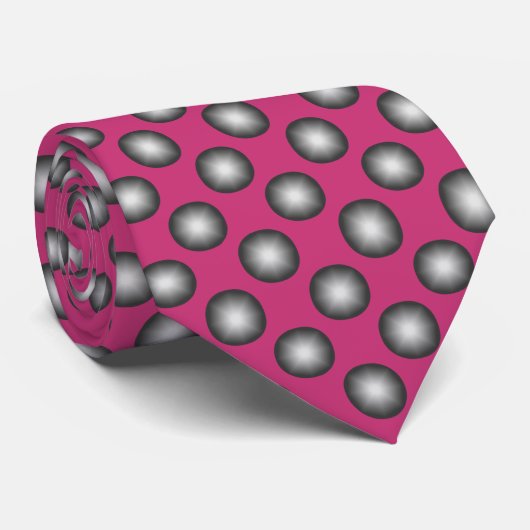 Modern Polka Dot Pattern over Magenta Stropdas (Opgerold)