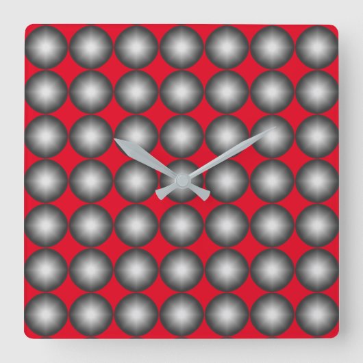 Modern Polka Dot Pattern Vierkante Klok (Voorkant)