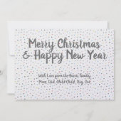 Modern, Polka Dot Two Photo Kerstman White Feestdagenkaart (Achterkant)