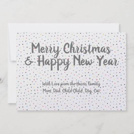 Modern, Polka Dot Two Photo Kerstman White Feestdagenkaart (Achterkant)