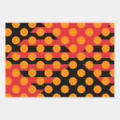Modern Polka Dot Yellow, Blue Red Pumpkin Sinaasap Inpakpapier Vel (Voorkant 2)