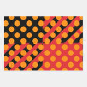 Modern Polka Dot Yellow, Blue Red Pumpkin Sinaasap Inpakpapier Vel (Voorkant)