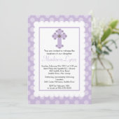 Modern Polka Dots Baby Girl Baptism Christening Kaart (Staand voorkant)