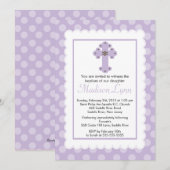 Modern Polka Dots Baby Girl Baptism Christening Kaart (Voorkant / Achterkant)