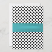 Modern Polka Dots Blauwgroen Ribbon Housewarming P Kaart (Achterkant)