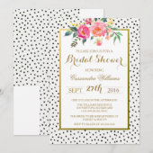 Modern Polka Dots en Gold Vrijgezellenfeest Kaart (Voorkant / Achterkant)