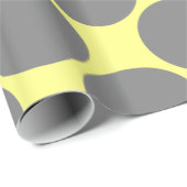 Modern Polka Dots inpakpapier | Grijs op geel (Rol Hoek)