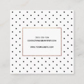 Modern Polka Dots make-up Mode Beauty Vierkante Visitekaartje (Achterkant)