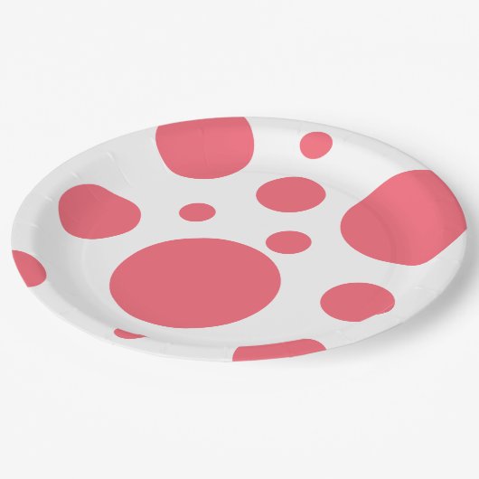 Modern Polka Dots patroon Papieren Bordje (Gekanteld)