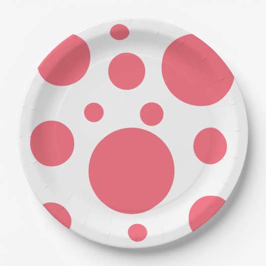 Modern Polka Dots patroon Papieren Bordje (Voorkant)