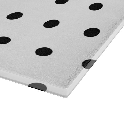 Modern Polka Dots Pattern Black and White Snijplank (Hoek)