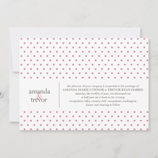 Modern Polka Dots Wedding Uitnodiging (Voorkant)