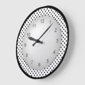 Modern Polkadot Black and White Grote Klok (Hoek)