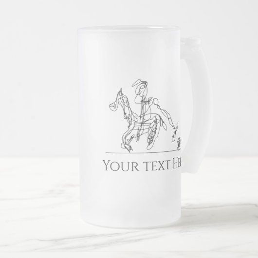 Modern Polo Player Horse Matglas Bierpul (Voorkant rechts)