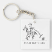 Modern Polo Player Horse Sleutelhanger (voorkant)