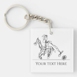 Modern Polo Player Horse Sleutelhanger