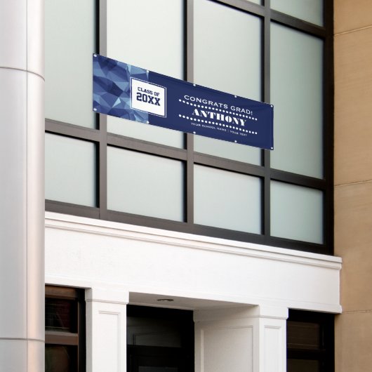 Modern Polygonaal Ontwerp Graduation Party Spandoek (Buitenkant Gebouw)