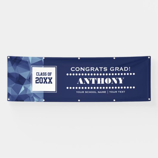 Modern Polygonaal Ontwerp Graduation Party Spandoek (Horizontaal)