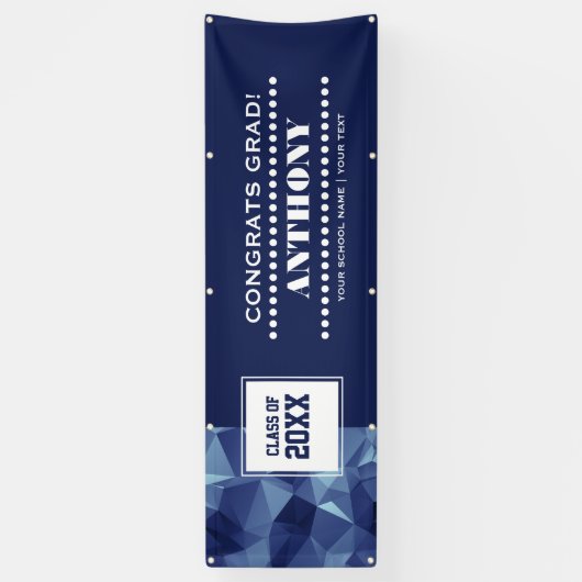 Modern Polygonaal Ontwerp Graduation Party Spandoek (Verticaal)