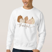 Modern pompoen dankbaar Thanksgiving sweatshirt (Voorkant)