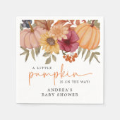 Modern pompoen herfst bloemenpompoen Baby shower Servet (Voorkant)