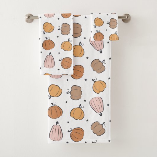Modern pompoen patroon - badhanddoek set bad handdoek (Insitu)