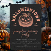 Modern pompoen Sinaasappel zwart Halloween Party Kaart