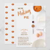 Modern pompoen taart kerstdiner feest kaart (Voorkant / Achterkant)