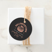 Modern pompoen zwart Sinaasappel Halloween Party Bedankjes Labels (In situ)