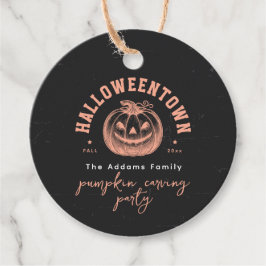 Modern pompoen zwart Sinaasappel Halloween Party Bedankjes Labels