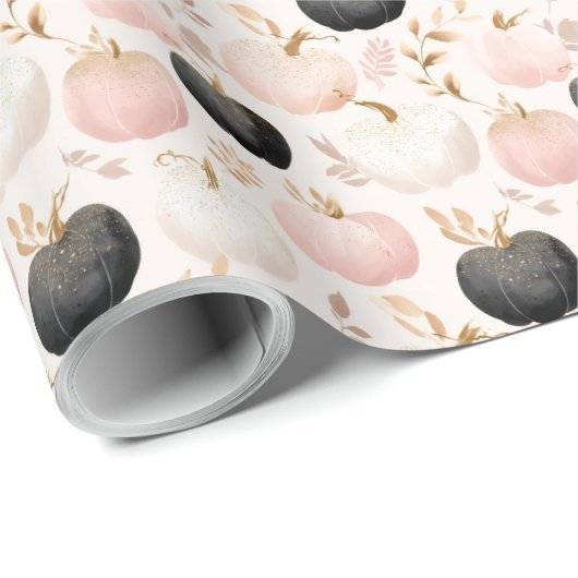 Modern pompoenmonogram – gepersonaliseerd Initiaal Cadeaupapier (Rol Hoek)