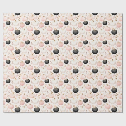 Modern pompoenmonogram – gepersonaliseerd Initiaal Cadeaupapier (Vlak)