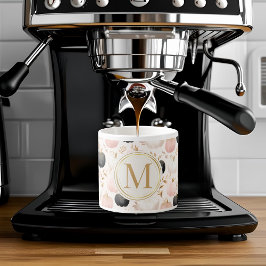 Modern pompoenmonogram – gepersonaliseerd Initiaal Espresso Kop