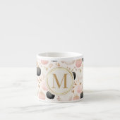 Modern pompoenmonogram – gepersonaliseerd Initiaal Espresso Kop (Voorkant)