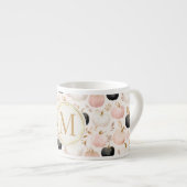 Modern pompoenmonogram – gepersonaliseerd Initiaal Espresso Kop (Voorkant rechts)