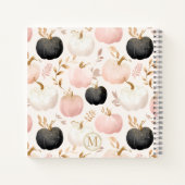 Modern pompoenmonogram – gepersonaliseerd Initiaal Notitieboek (Achterkant)
